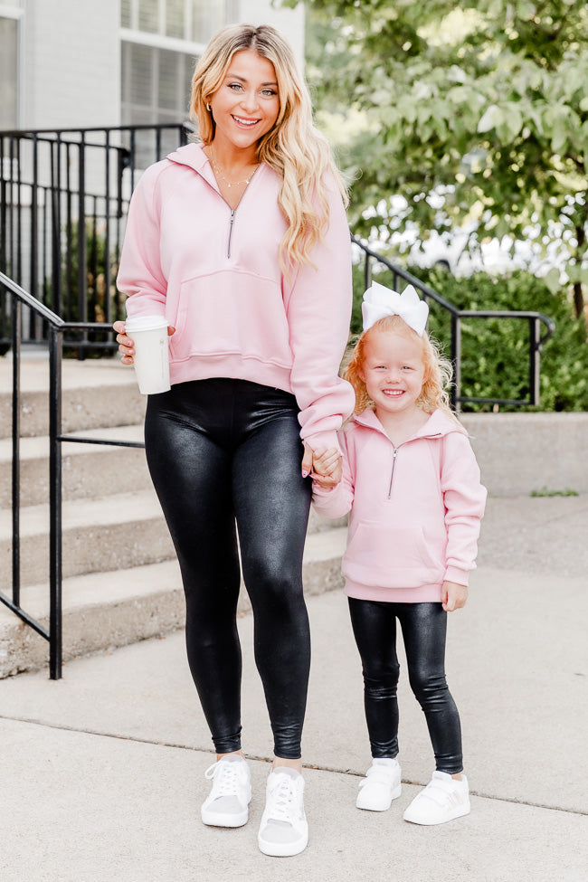 Passing Time Black Faux Leather Leggings – Pink Lily